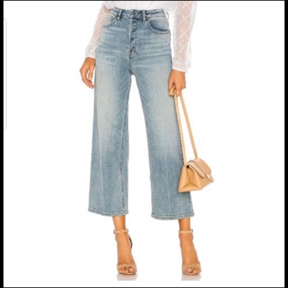 Free people button fly wide leg jeans 29 high rise